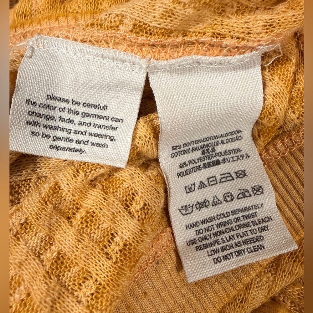 We the Free ! Women's Yellow V-Neck Sweater - Picture 6 of 9